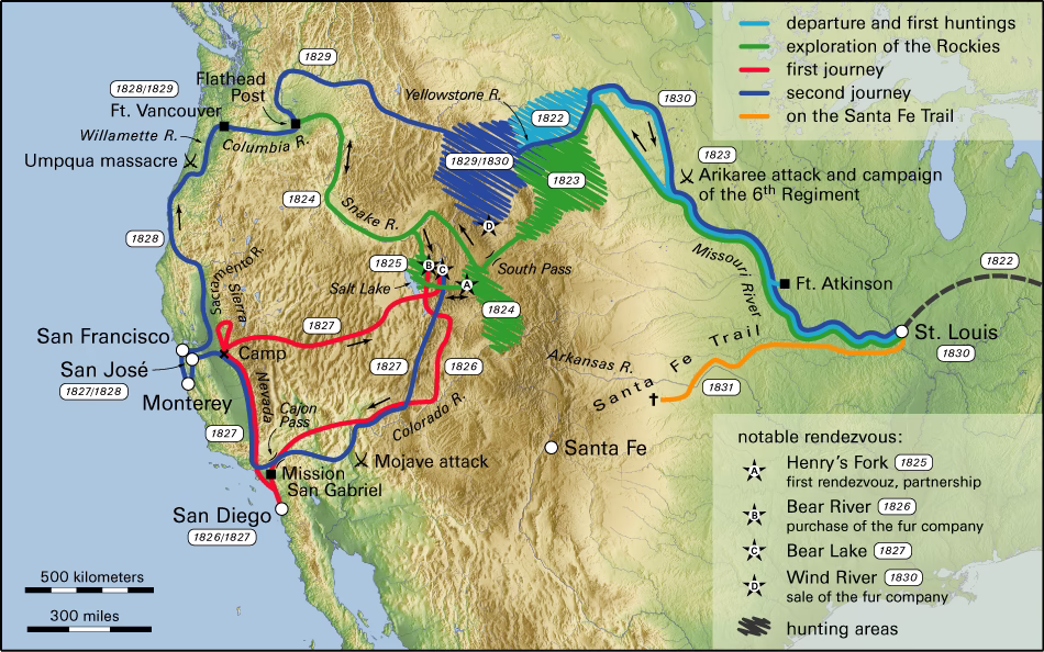 Routes of Jedidiah Smith